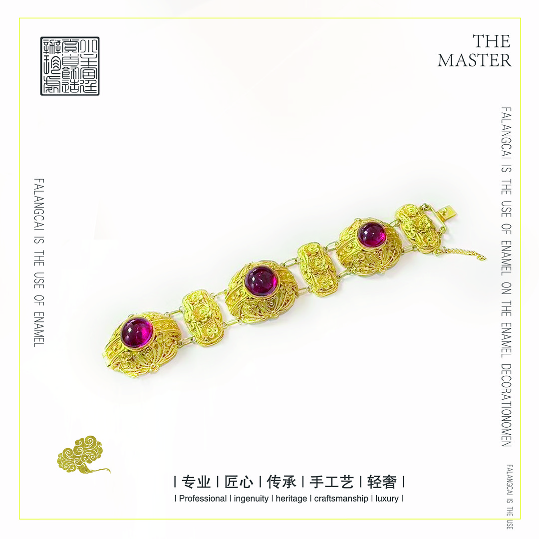 925银树脂手链 花丝镶嵌设计款手链-H0817-2-复古款