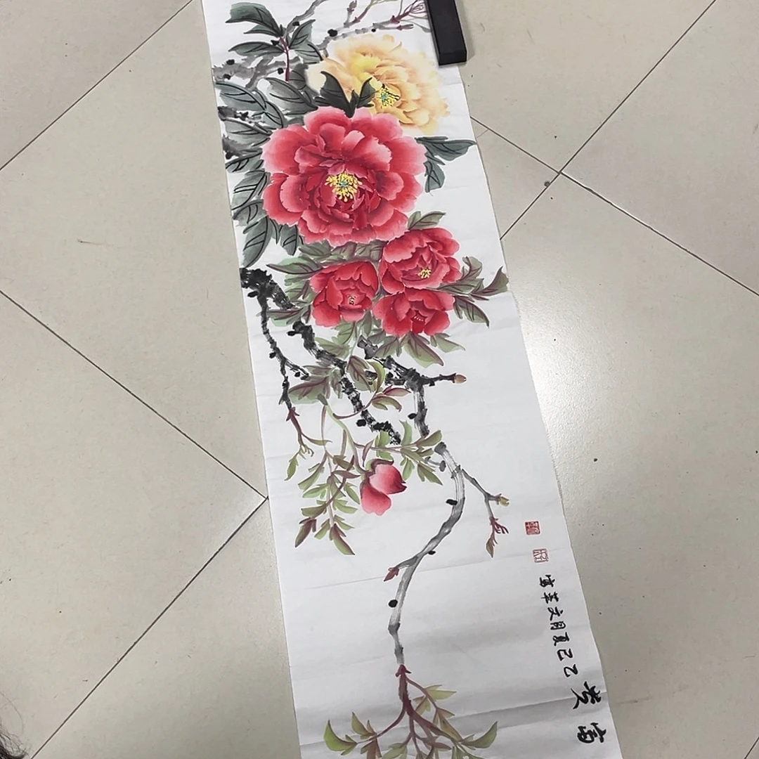 国画四尺对开画芯 捡漏