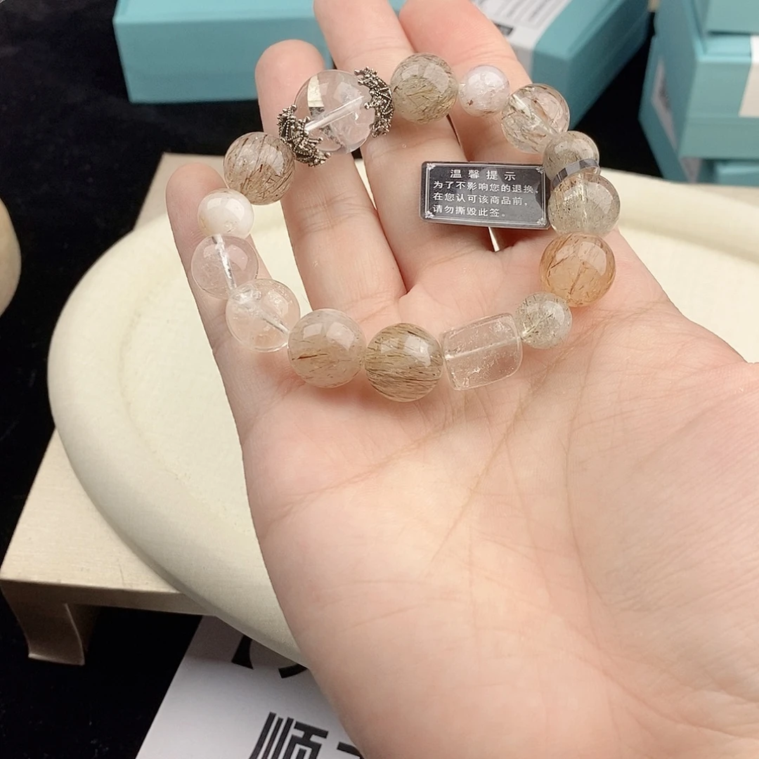 银S925镀金镶嵌手链水晶