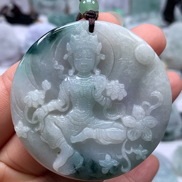 翡翠未镶嵌颈饰观音福利多彩颜色福利