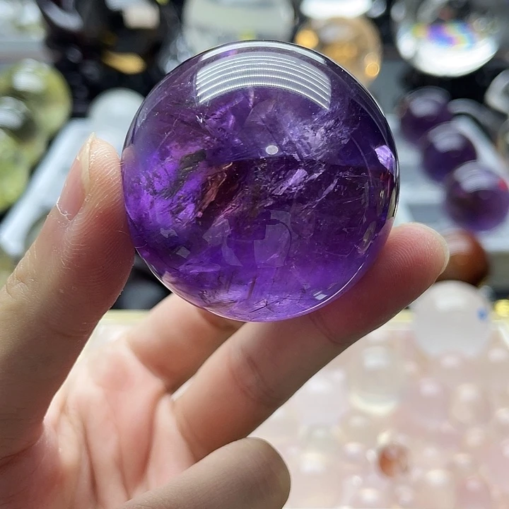 水晶珠宝半成品未镶嵌4.6cm乌拉圭紫水晶