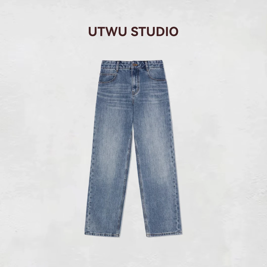 小敏「BV牛仔」1oo高密棉百搭做旧经典微喇叭牛仔裤UTAN1022
