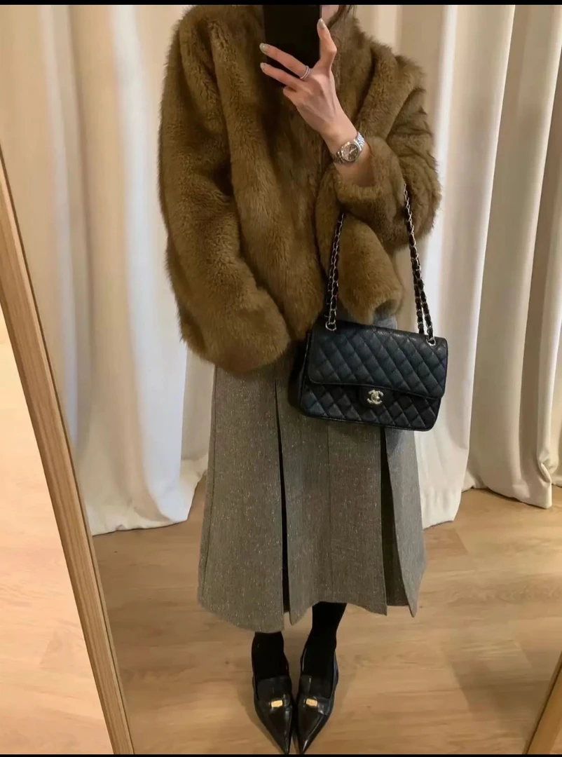 (盛世浮华)2025秋冬新款韩系宽松慵懒风加厚保暖外套