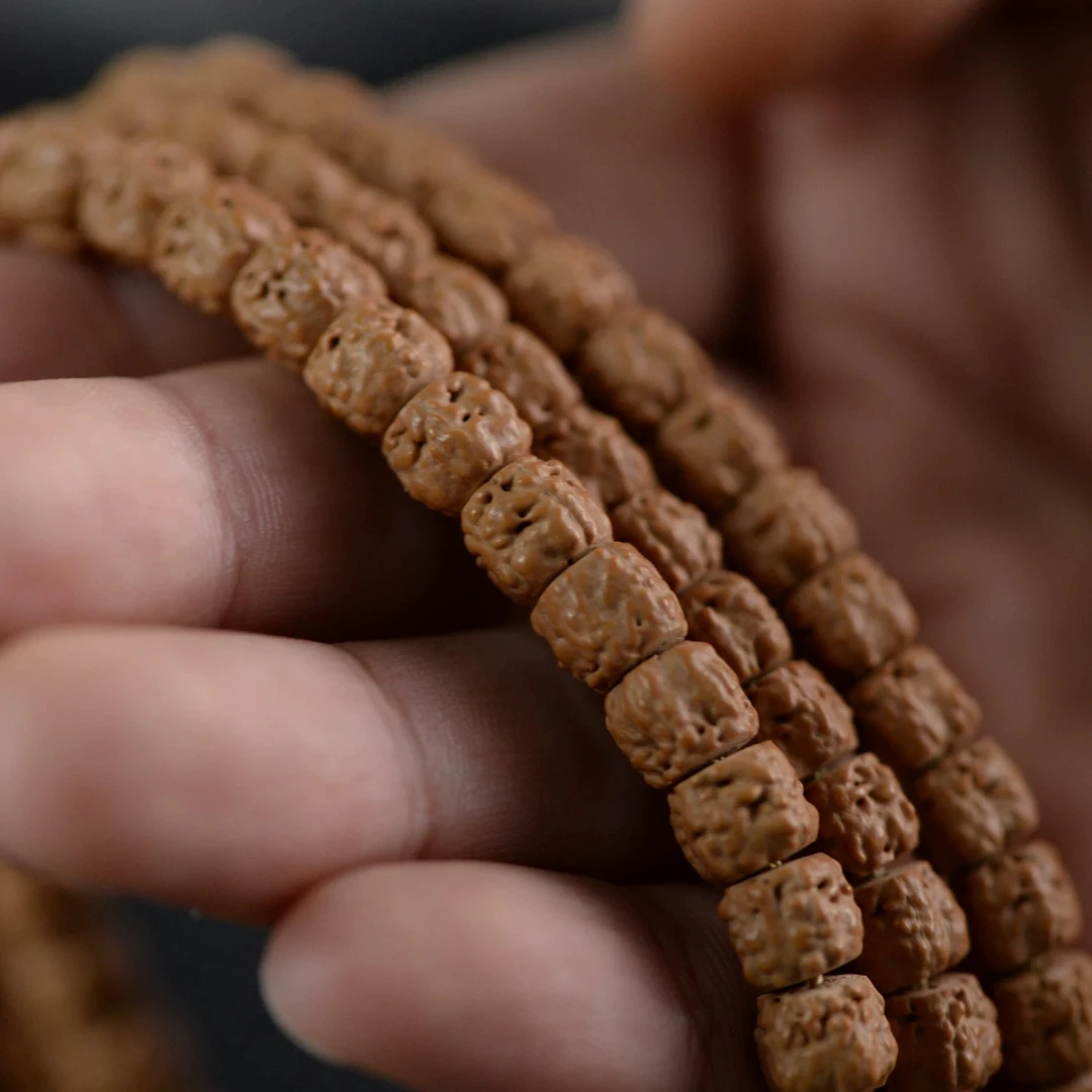 藏式龙切佛手7mm小金刚菩提子玄武纹五爪龙三日红108文玩男女手串