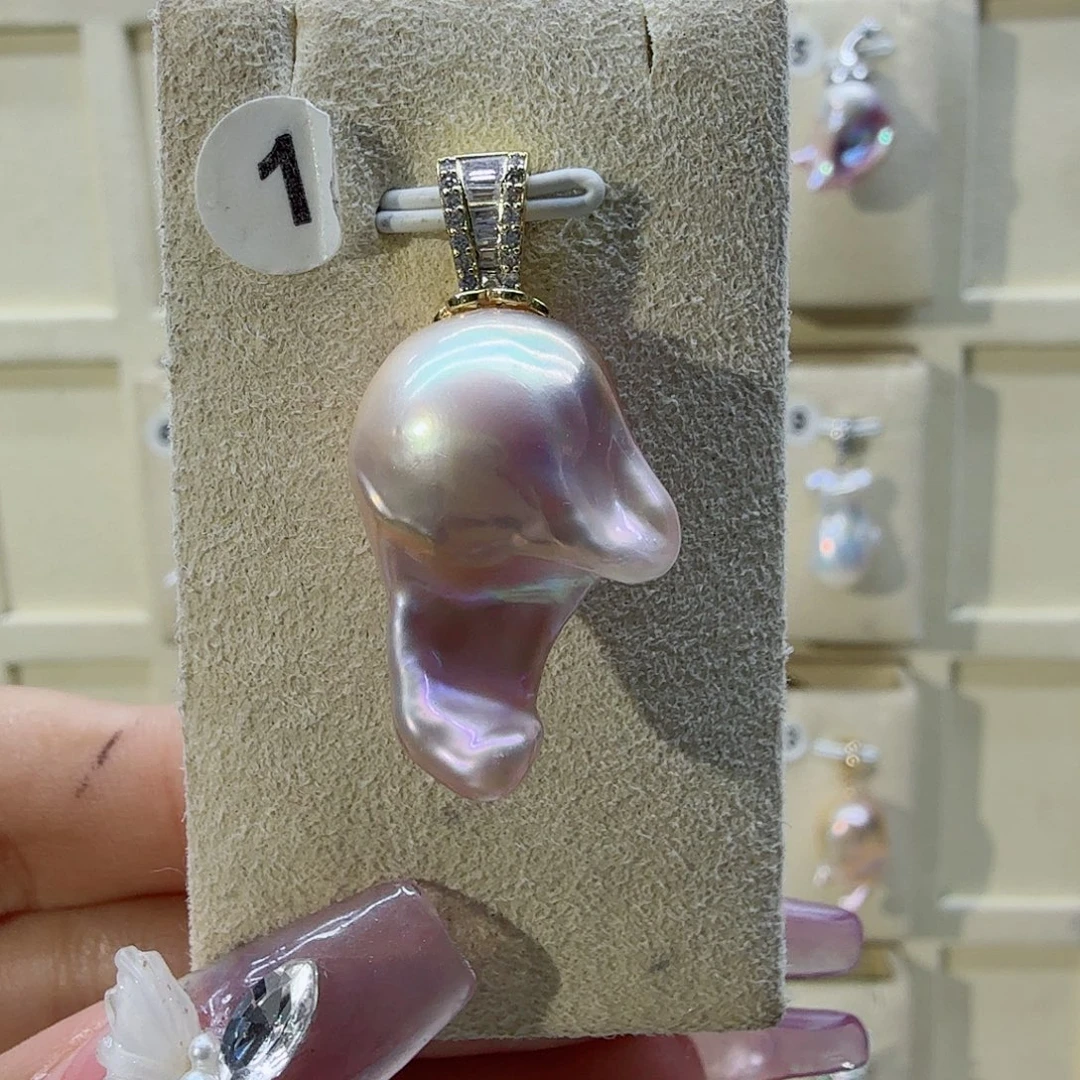 项链淡水珍珠银S925镶嵌