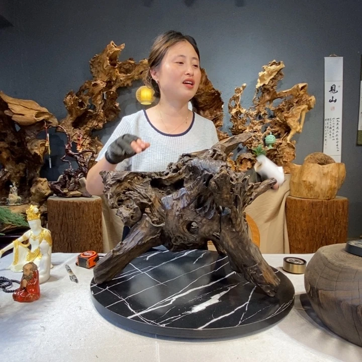 木刘*君草木堂根艺摆件495