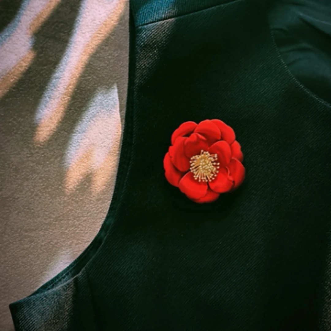 铜合金胸针 YICHUU花朵复古铜合金法式百搭胸针