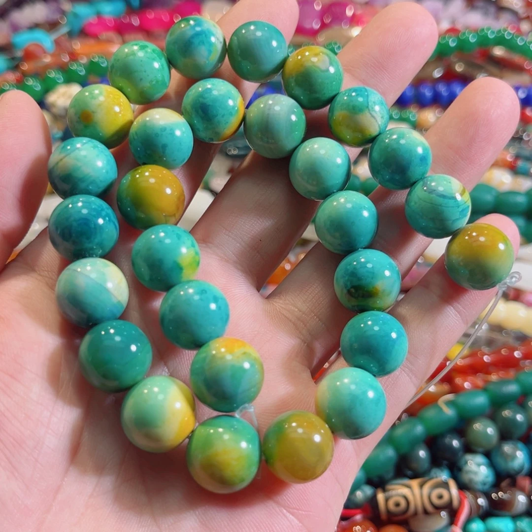 玛瑙/玉髓合金珠宝半成品地球玛瑙一条14mm
