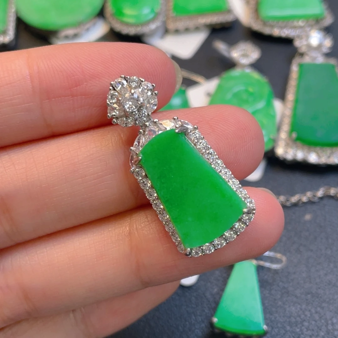 翡翠银S925镶嵌颈饰