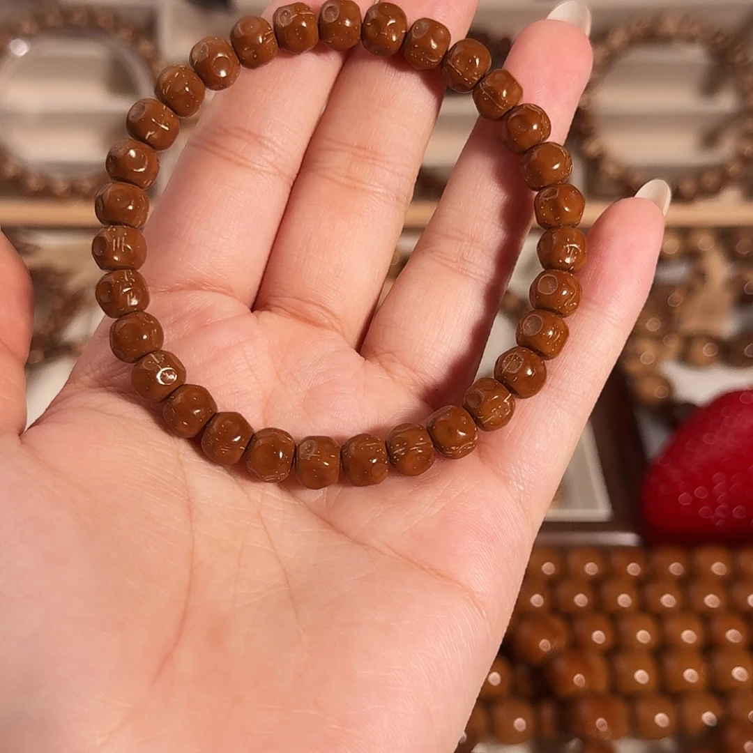 手串紫金鼠8mm手工浅坑无相奶酪实心紫金鼠