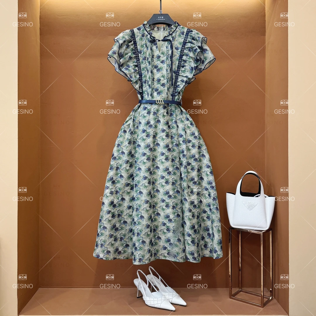 【M】春夏丨设计师轻奢法式印花女士连衣裙 CX-2024528