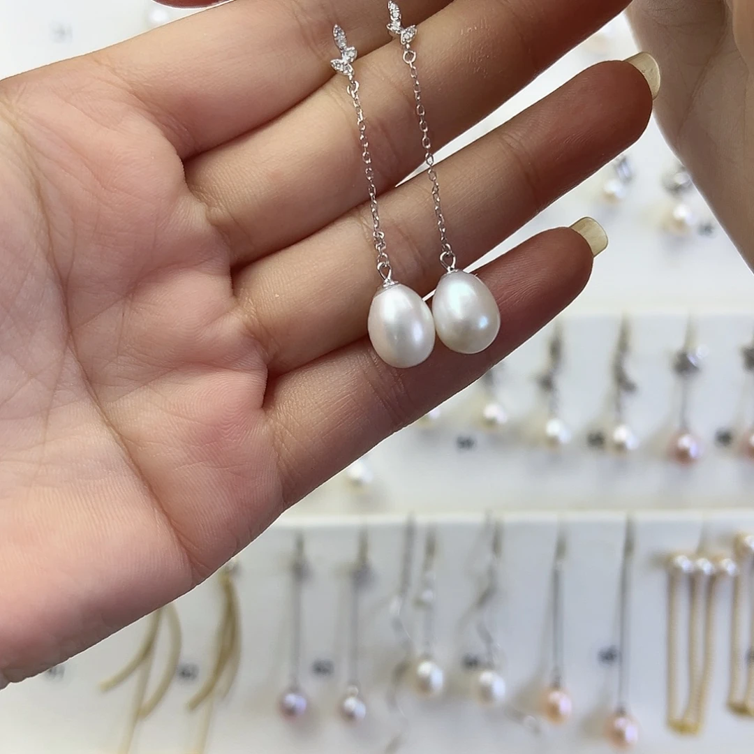 耳饰淡水珍珠银S925镶嵌