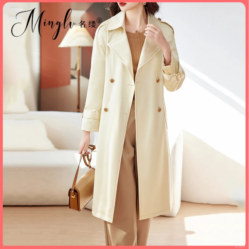 时尚大衣显瘦新款系带风衣外套女高级感今年超好看2025中长款流行