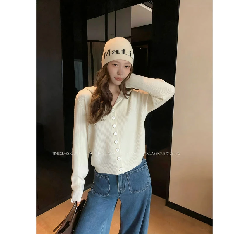 【燕麦色】3909开衫外套帽衫超柔软毛衣高品质针织上衣