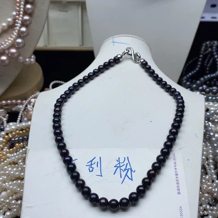 淡水珍珠银S925镶嵌颈饰