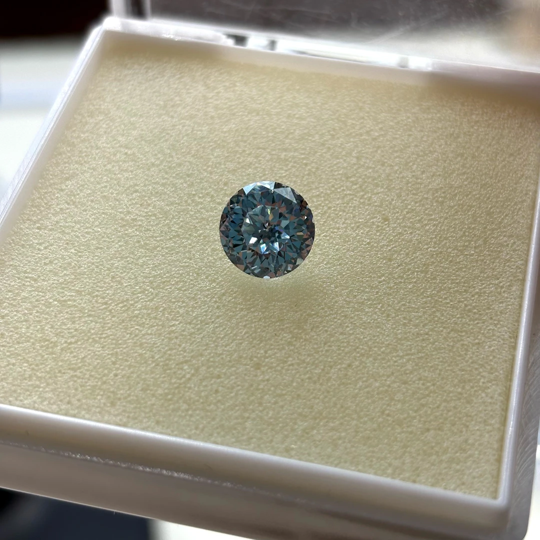 10MM圆尖底99rose切-天府灰蓝（1颗）