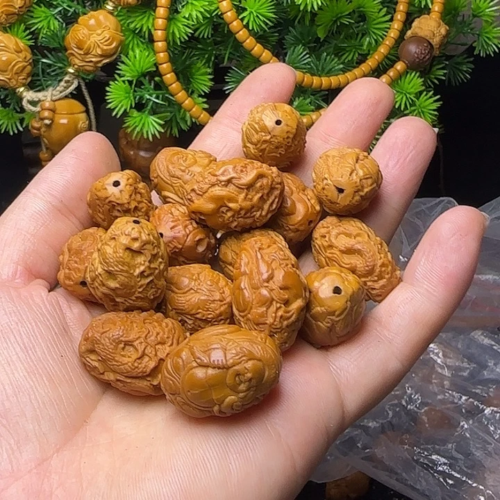 橄榄核雕刻手串单籽