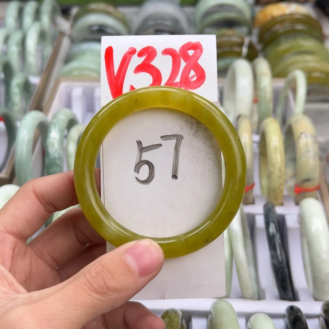 岫玉手镯未镶嵌天然岫玉微瑕