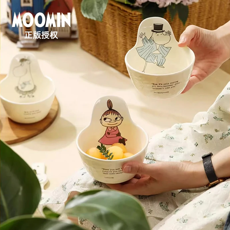 【露思同款】moomin姆明餐具陶瓷碗米饭碗家用带把手防烫汤碗可爱