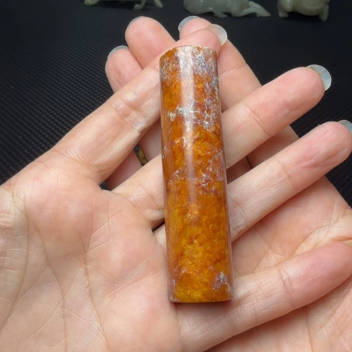 吊坠文化期通体红沁乐子管