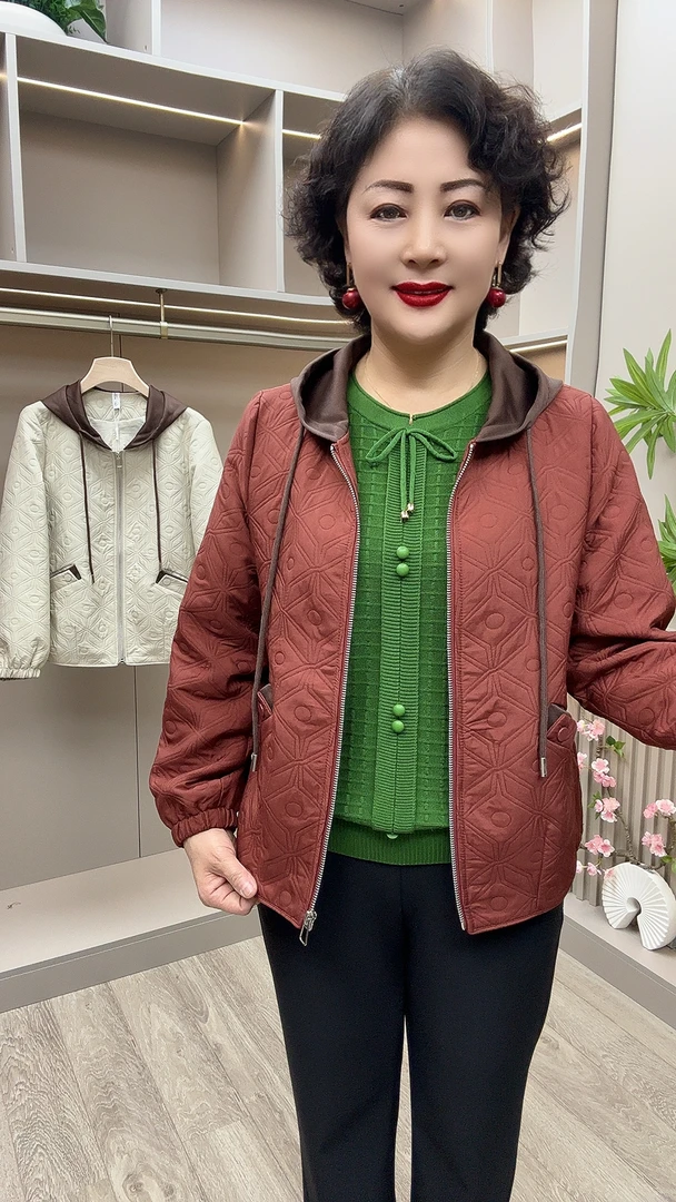 HY#5812休闲百搭连帽短款外套，衣长62