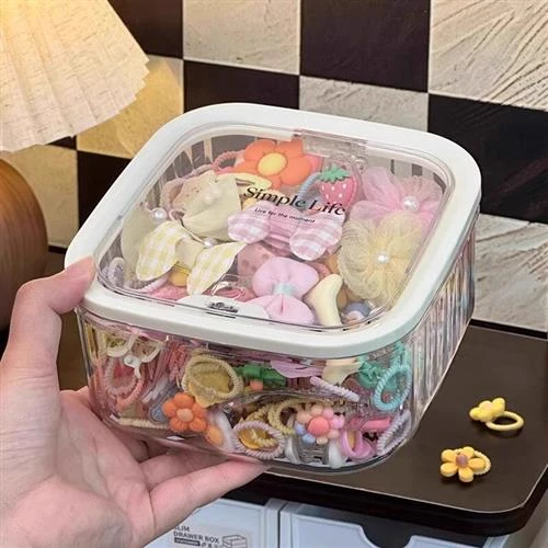 儿童发饰收纳盒小女孩头绳皮筋饰品盒发夹发卡头饰大容量首饰盒子