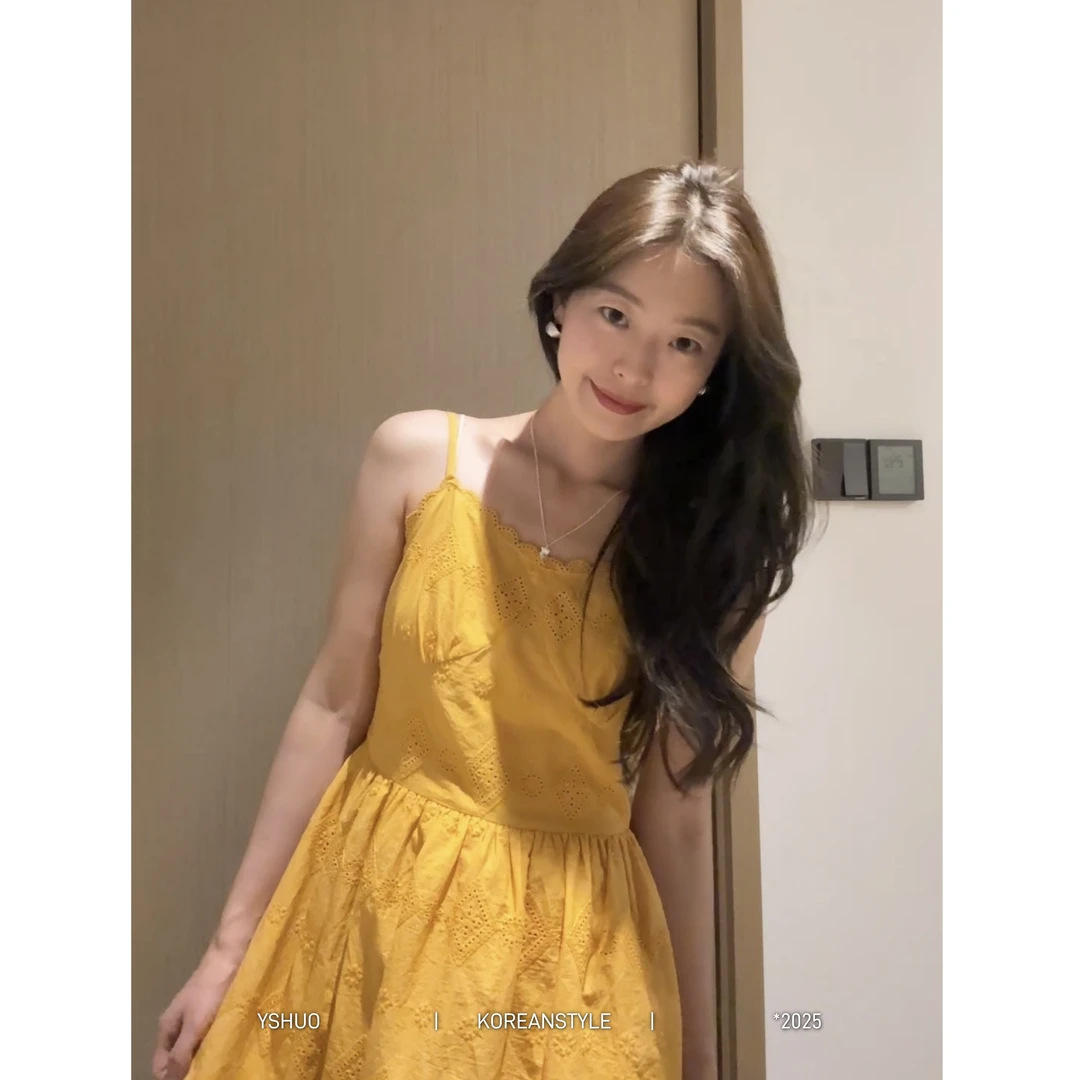 【悸动】温柔风无袖显瘦领口花边吊带收腰百搭减龄上衣 6805