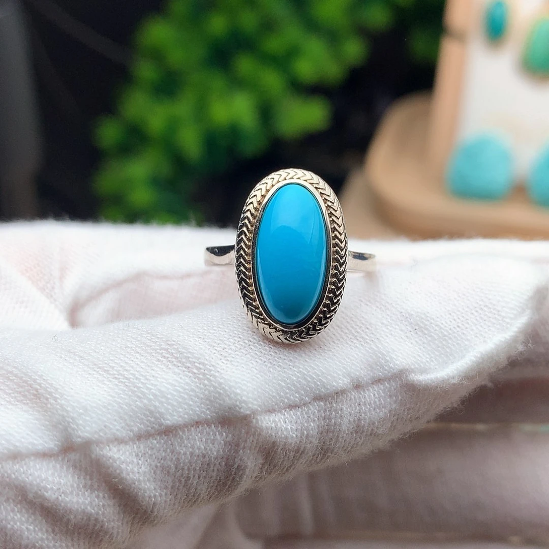 绿松石珠宝奇石银S925镶嵌