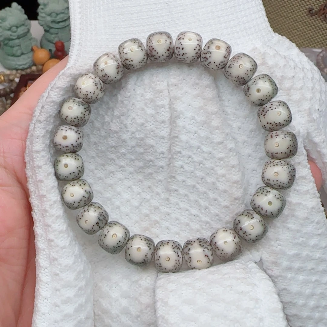 星月菩提手串骨瓷白大眼睛双留白10*9