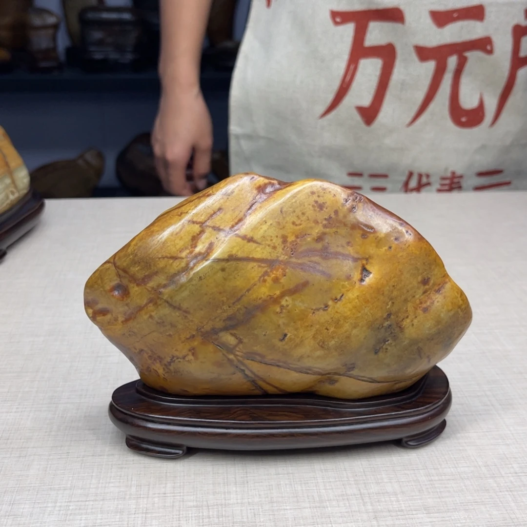 石材广西大化彩玉石配底座