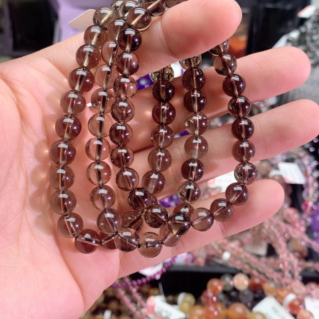 烟晶手链未镶嵌茶晶8