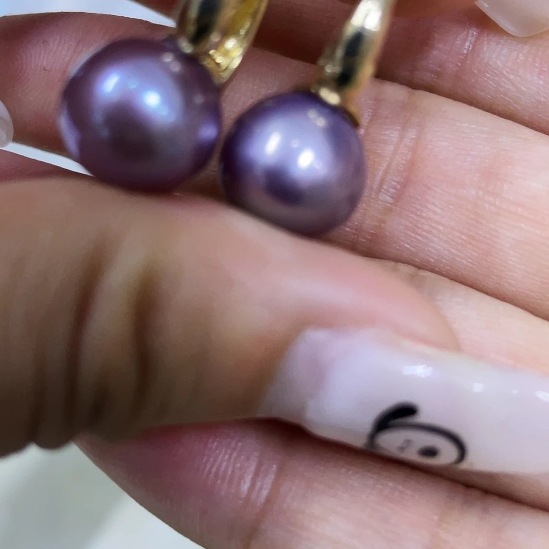 银S925镶嵌淡水珍珠耳饰