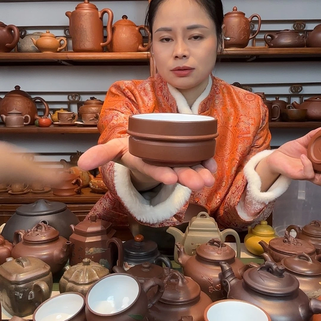 茶杯紫砂白釉紫砂杯