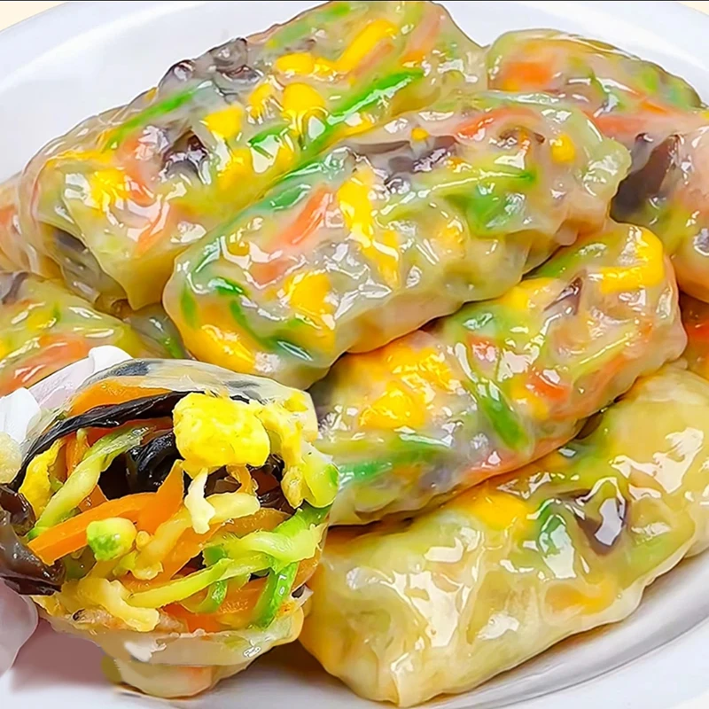 三鲜蔬菜卷薄皮素包早餐轻食