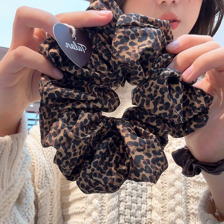 铁合金布艺豹纹发圈