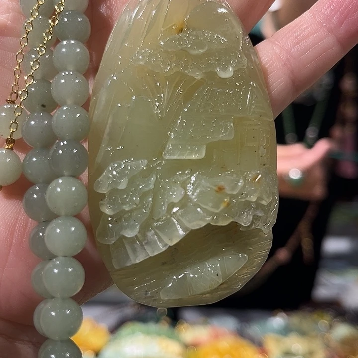 未镶嵌岫玉毛衣链