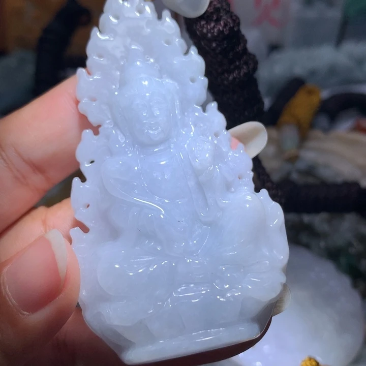 翡翠未镶嵌颈饰保真天然A货翡翠