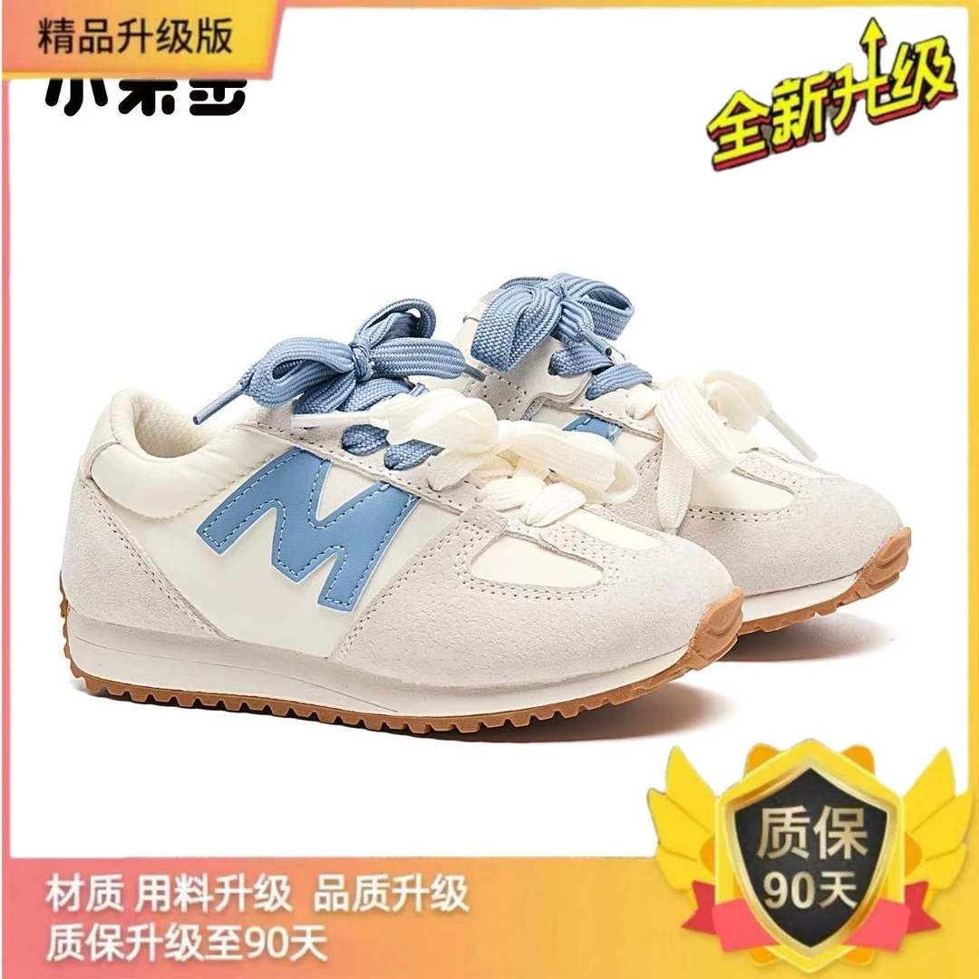 Abckids男秋季女鞋轻便运动鞋百搭软底小众潮流鞋子童鞋冬季加绒