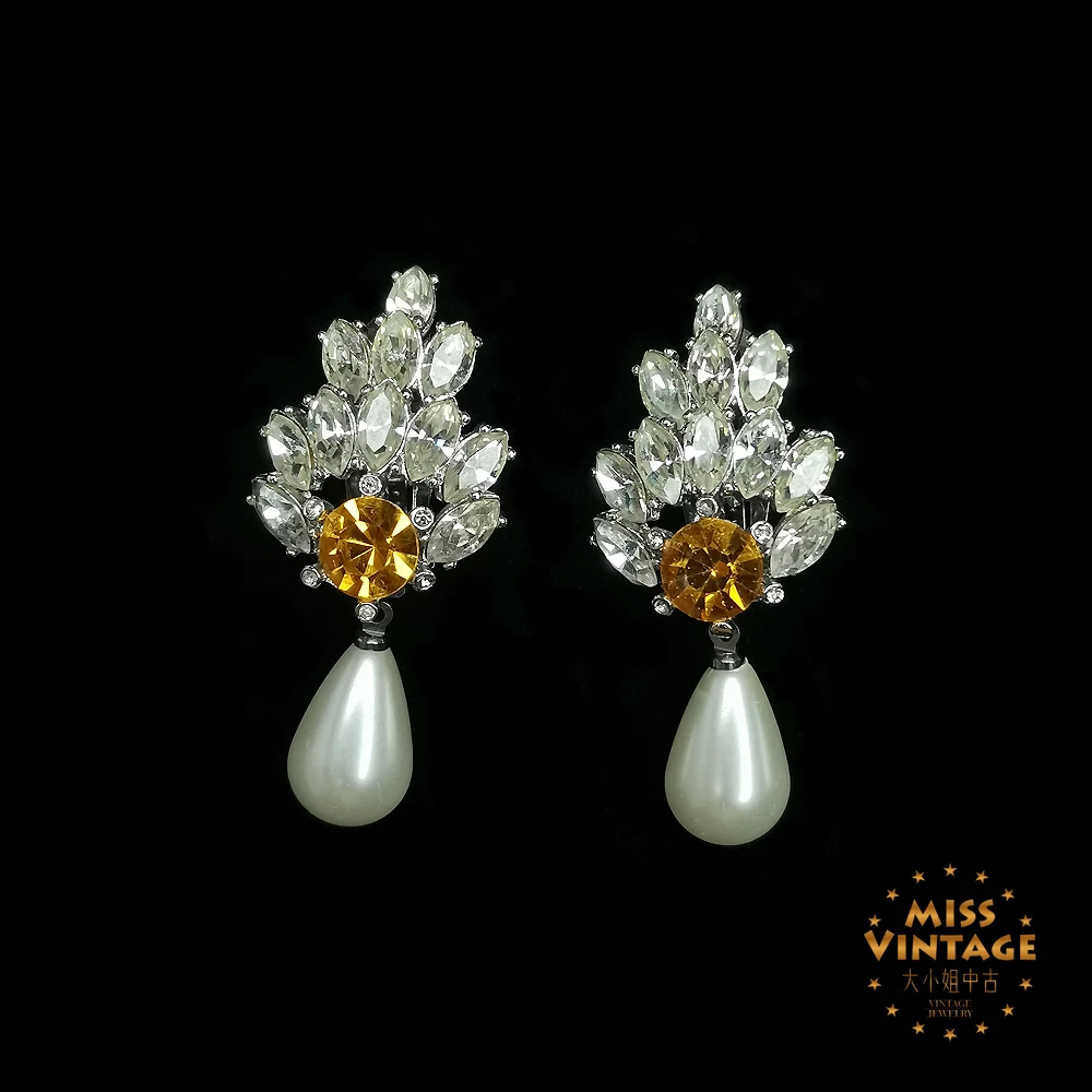 对标迪家花叶吊坠耳夹[1501241-020]