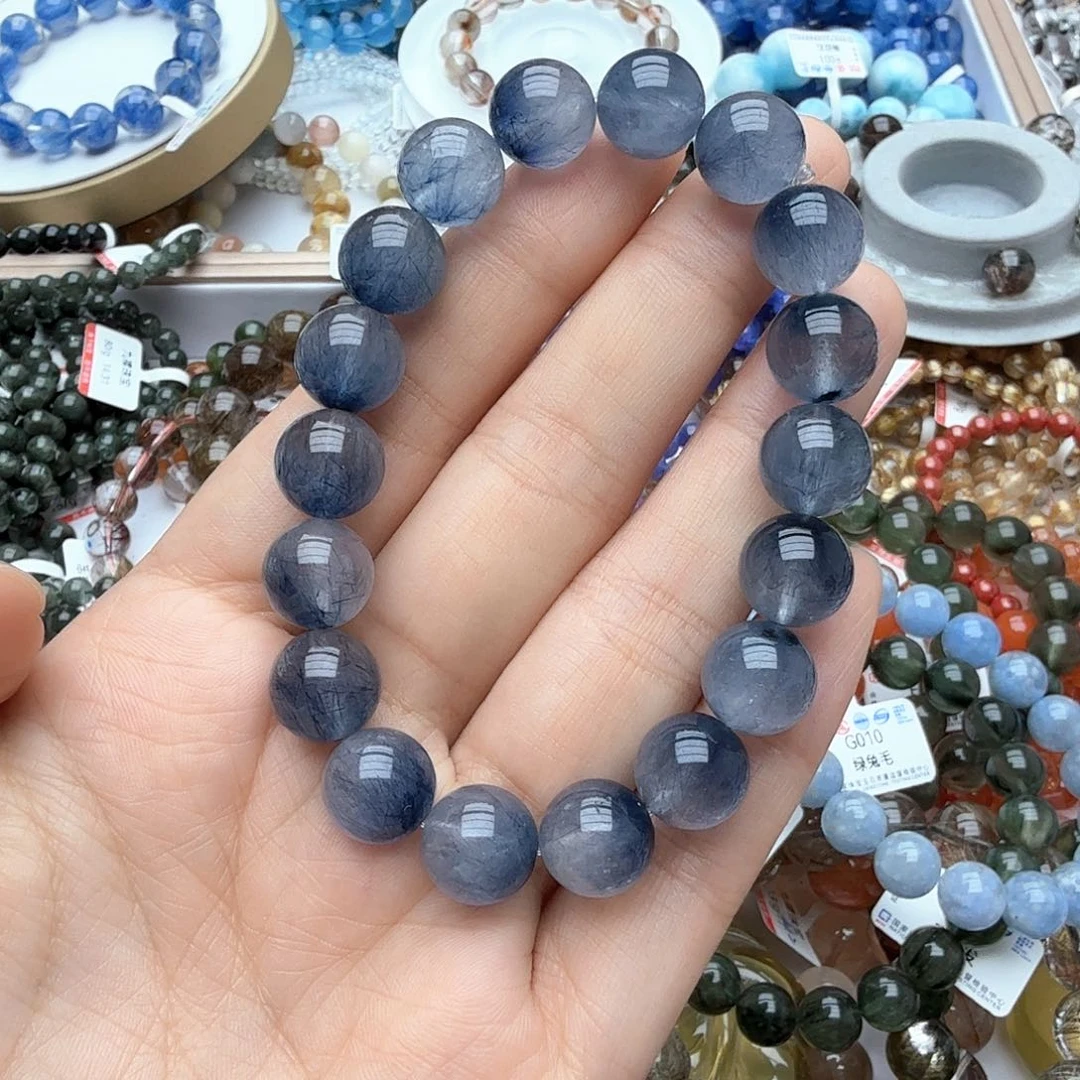 水晶手链未镶嵌蓝钢针11.6mm