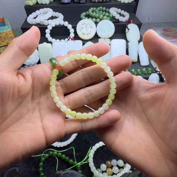 手链未镶嵌和田玉（糖玉）