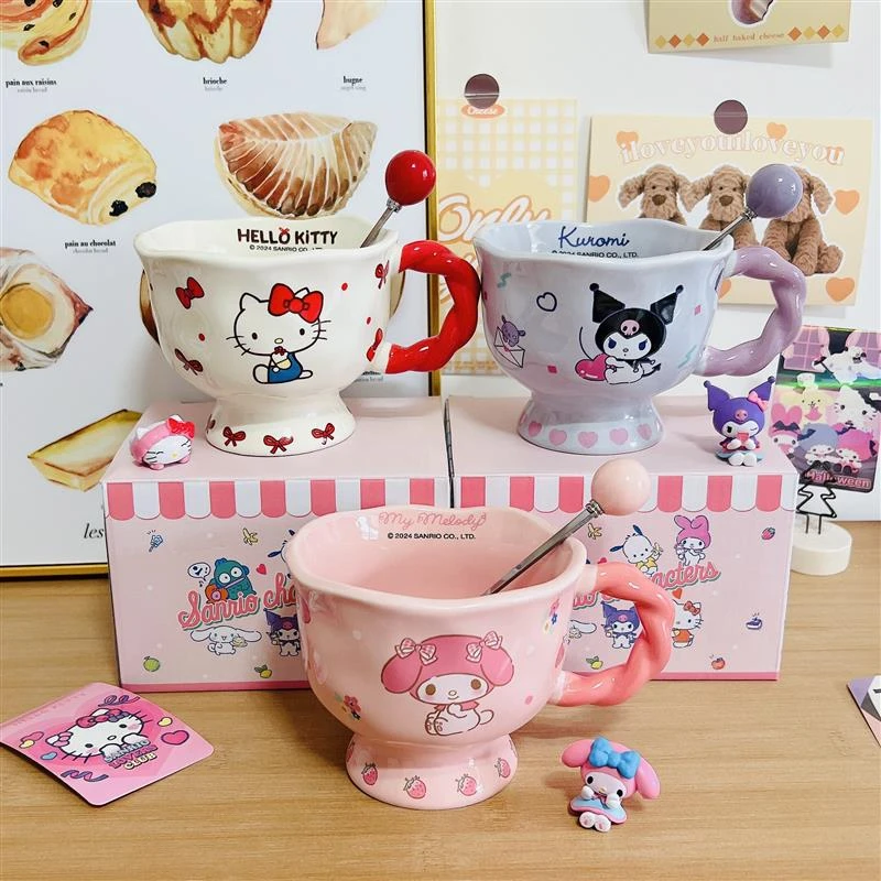 三丽鸥HelloKitty陶瓷马克杯可爱家用水杯卡通情侣杯子生日礼物女