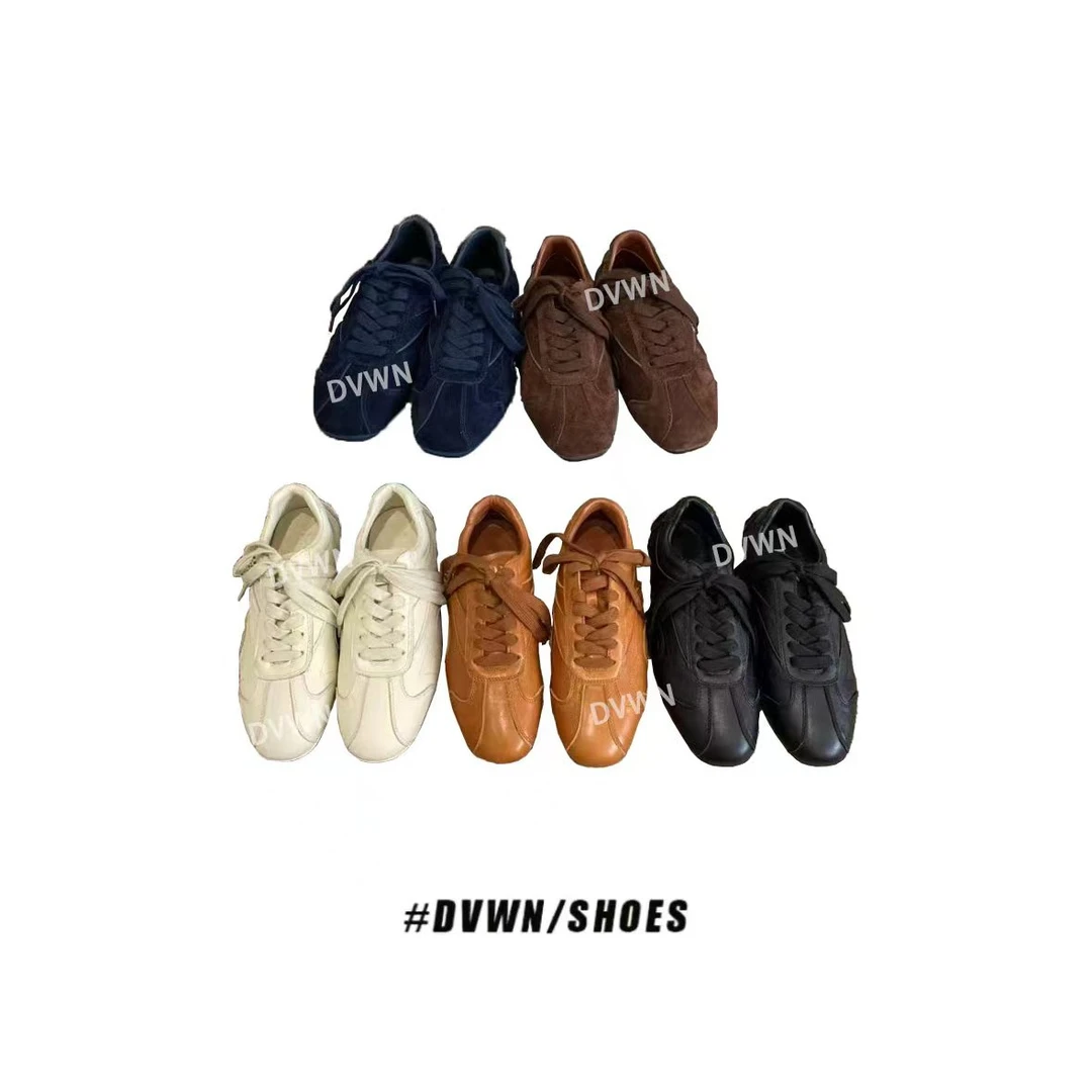 DVWN【顶配版！】25ss新款复古风圆头系带德训鞋女休闲鞋