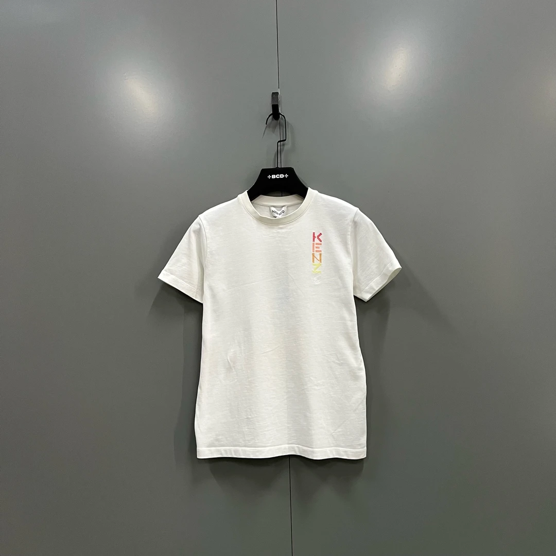 99新 KENZO/肯佐 tt2 彩色字母刺绣logo短袖 S码/016194