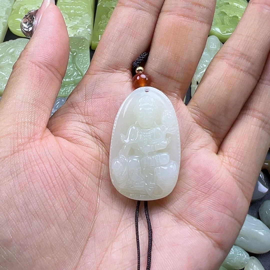 蓝***子和田玉未镶嵌吊坠(不含链)