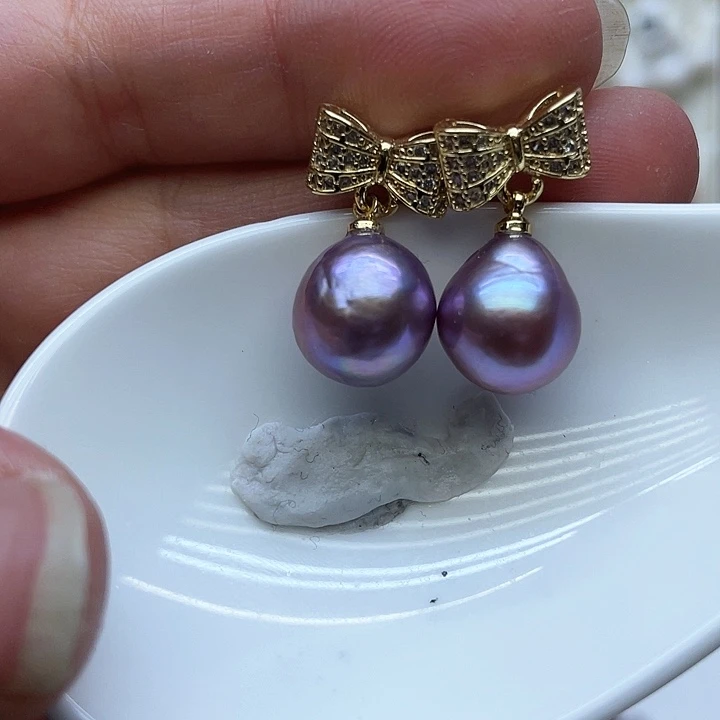 淡水珍珠耳饰未镶嵌?**心