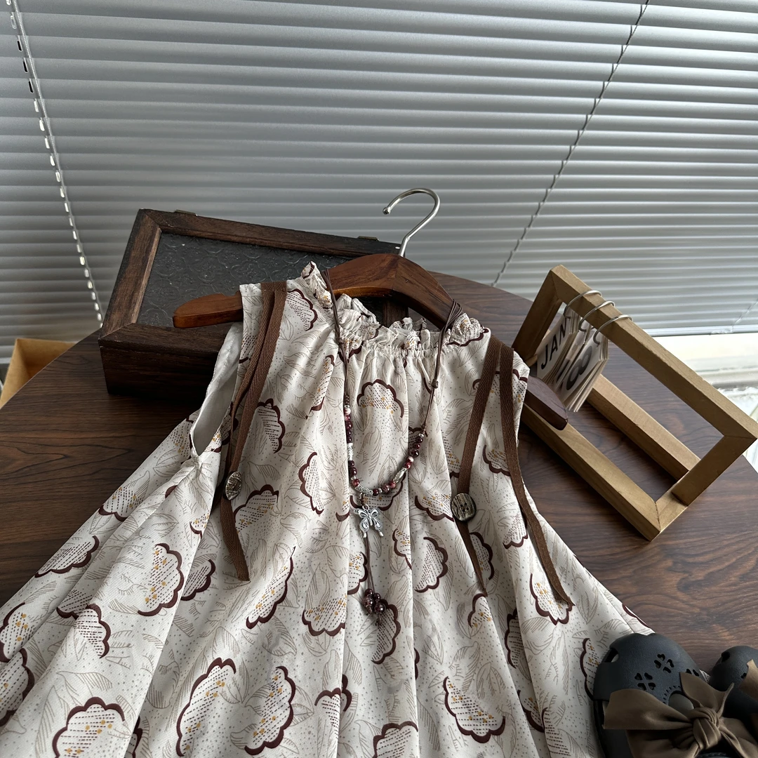 【中长款过膝裙子】女童连衣裙夏季新款儿童洋气韩版背心裙