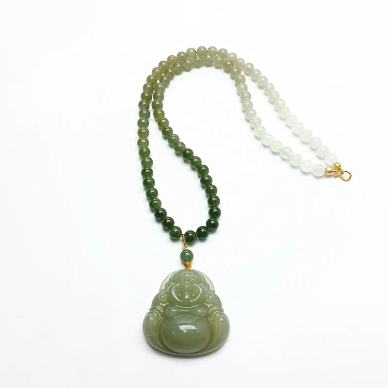瑞卡希| [碧穹禅心]和田玉佛公项链/多样性发其一