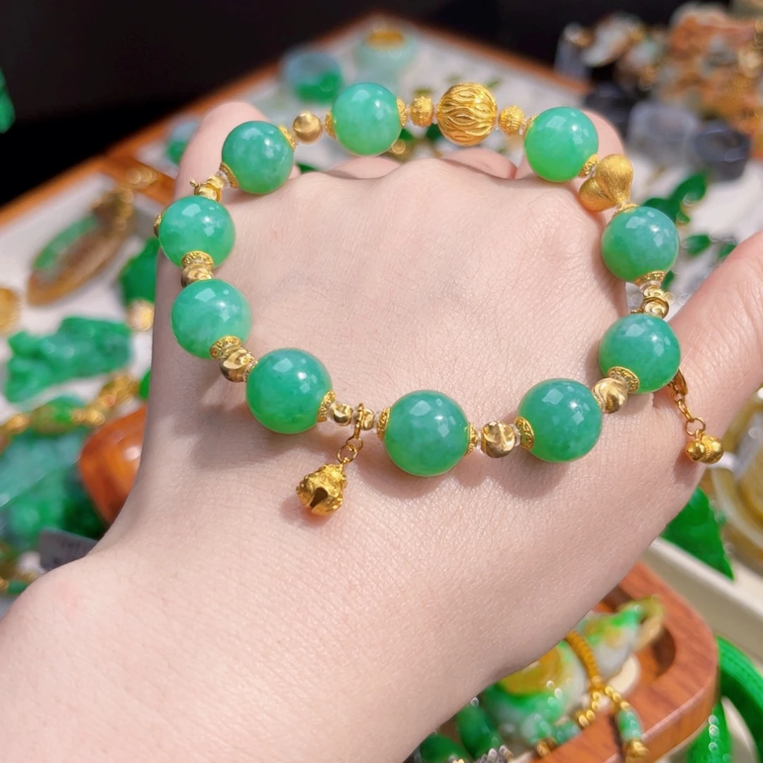 【闪购商品】18K金镶嵌手链翡翠?****c福利