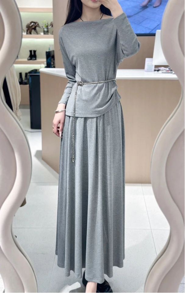 时尚修身显瘦不规则上衣一字肩修饰身材